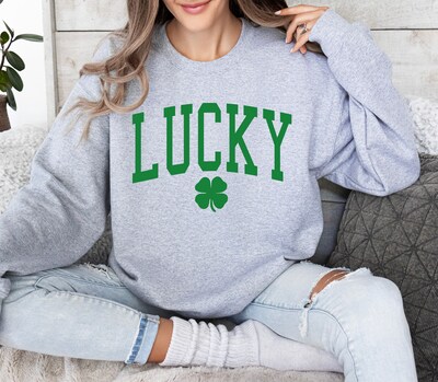 St. Patrick's Day Sweatshirt, Lucky Sweatshirt, St Patrick's Shirt, Oversized, Baggy - image5